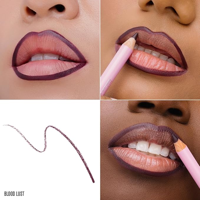 Jeffree Star Cosmetics Velour Lip Liner, Creamy Formula, Satin Finish, Long-Lasting, Peptide Complex, Mineral Oil-Free, Vegan & Cruelty-Free (Blood Lust)