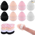 TIESOME 8Pcs Mini Powder Puff, 4 Colors Finger Powder Puff Small Powder Finger Puffs Triangle Makeup Puffs for Foundation Setting Cushion Puff for Women Girls