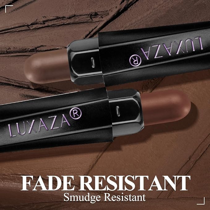 LUXAZA PRO Neutral Eyeshadow Stick Makeup 6PCS Set, Dark Grey Shimmer Matte Cream Eye Shadow for Smoky Eye Brightener Pencil Crayon - A3 Smoky Rose Taupe