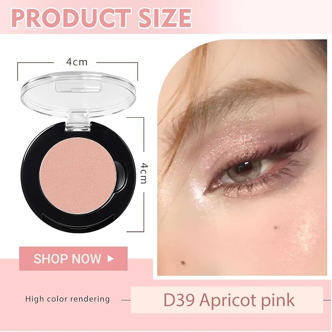 Refillable Eyeshadow Palette - Matte/Glitter/Duo-Chrome Pressed Powder & Cream Formula, Neutral/Shimmer/Smokey Multichrome, Travel-Friendly Iron Pan Refills (Shimmer, D39)