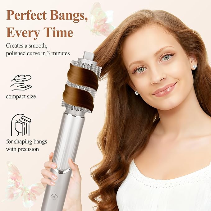 Upgraded Round Volumizing Brush for Shark Flex Style Attachment, Round Brush Compatible with Shark Flexstyle for Smooth Styling Adds Volume Curls(1.5in barrel, 2.6in with Bristles)