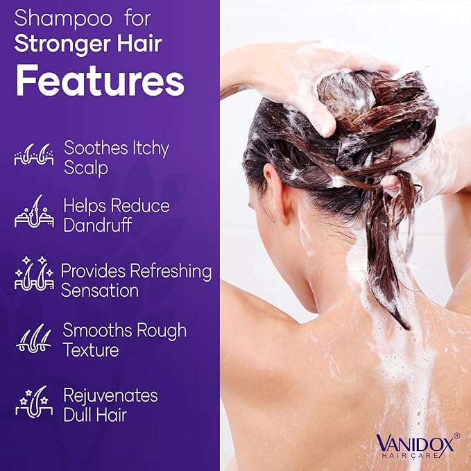 VANIDOX Tea Tree Oil Shampoo with Lavender & Mint | DHT Blocker Blend | Gently Cleanses Scalp, Helps Remove Buildup & Flakes | For Men & Women | Made in USA | 16 fl oz