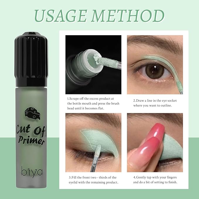 Liquid Eyeshadow, Long-Lasting Matte/Pearlescent eyeshadow, Cut Crease Eyeshadow Gel, High-Pigmented for Bold Eye Makeup, for day-to-night transitions (Mint Green, Matte)