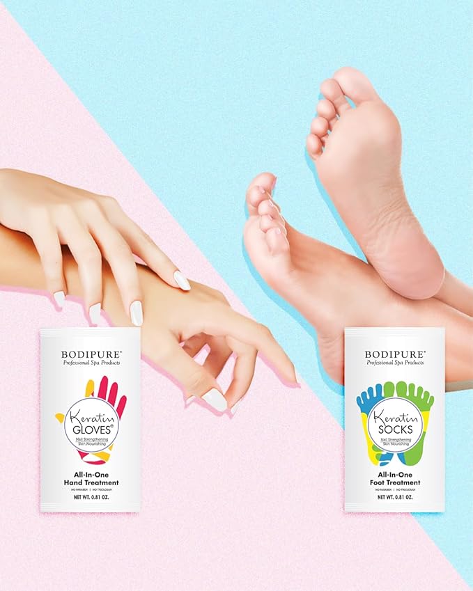 Bodipure All-In-1 Moisturizing Hand Mask | Keratin & Vitamin E Hand Mask for Dry Cracked Hands | Natural Moisturizing Gloves Formula | Strengthen Nails & Repair Hands (24)