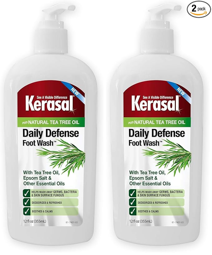 Kerasal Daily Defense Foot Wash Daily Cleanser for Feet, 12 Ounce (Pack of 2)