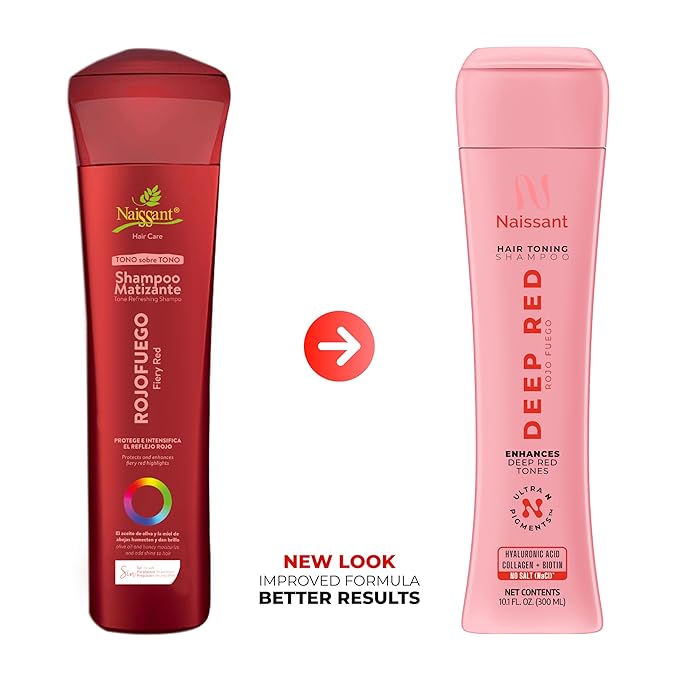 naissant Deep Red Hair Toning Shampoo | Ultra High-Purity Pigments | Deposits Vibrant Red Tone | Hyaluronic Acid, Collagen & Biotin | Paraben, Ammonia & Sulfate Free | 10.1 Fl. Oz