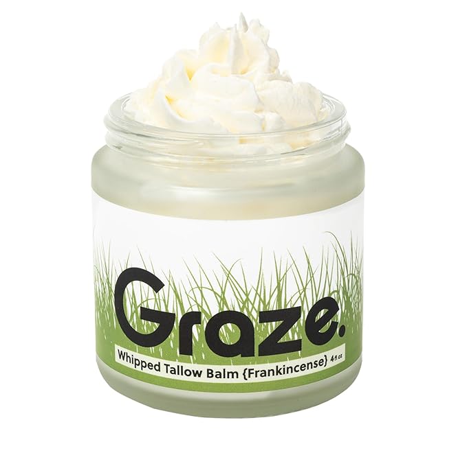 Graze. Skincare: Handmade Organic Whipped Tallow Balm (Frankincense)