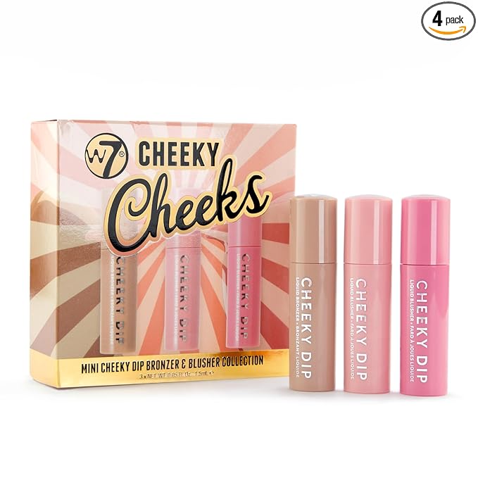 W7 Cheeky Cheeks Set - Liquid Blusher & Bronzer Trio - Radiant Glow