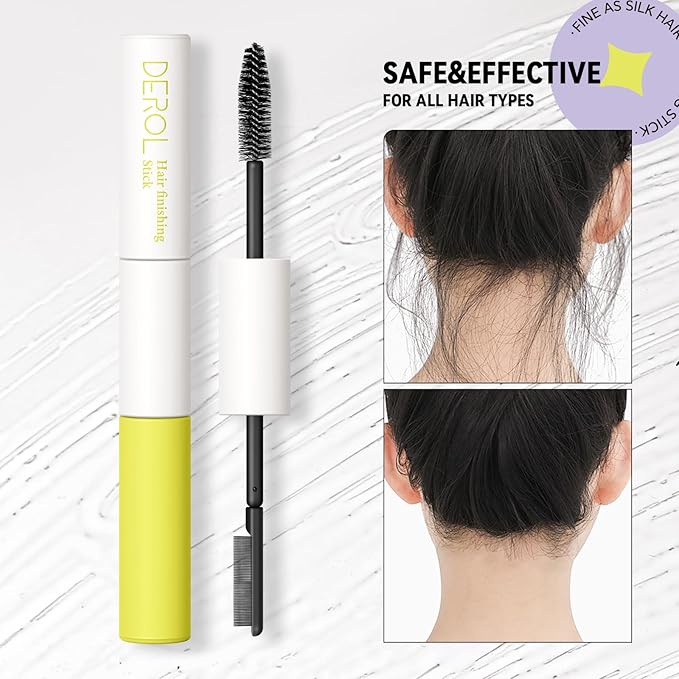 BestLand Double-Head Hair Serum Wand for Frizz and Flyaways – Non-Greasy Flyaway Tamer with Hair Mascara Brush & Comb Tip, Styling Gel Wax Stick, Travel Size, Ideal Gifts for Women Girls