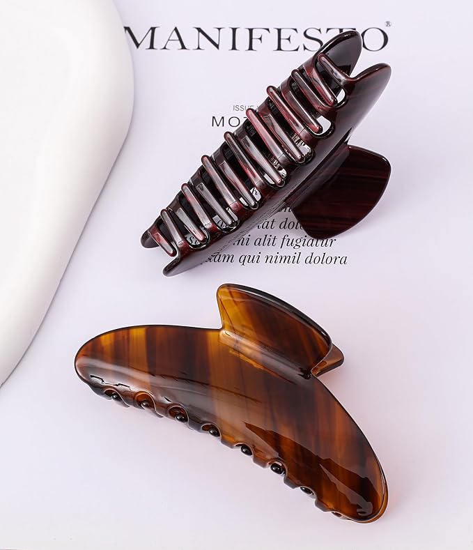 2 Pack Acetate Hair Claw Clips for Women 4 Inch Large Claw Hair Clips for Thin to Thick Hair