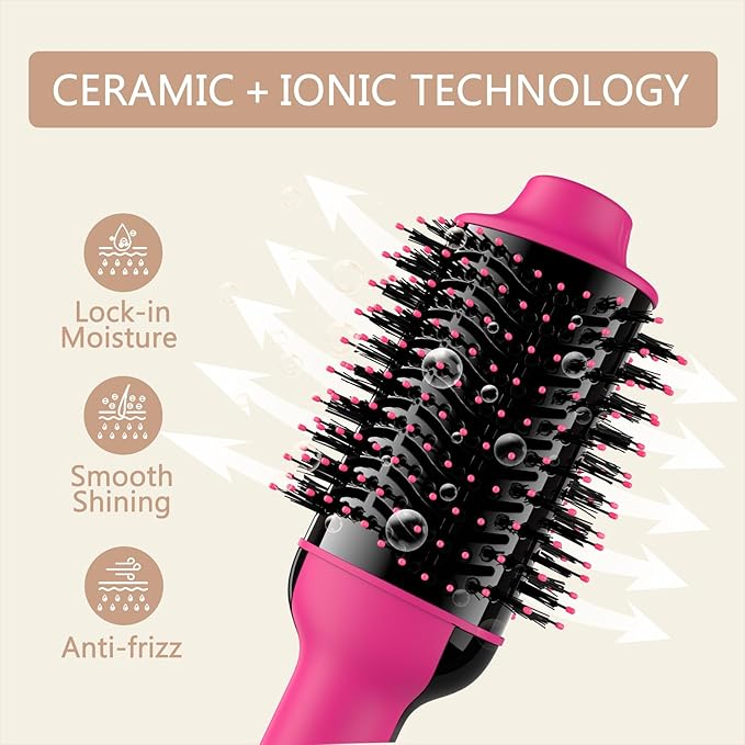 Umeely Hair Dryer Brush Blow Dryer Brush in One, Upgraded 4 in 1 Hair Dryer and Styler Volumizer with Negative Ion Anti-frizz Ceramic Titanium Barrel Hot Air Hair Straightener Brush