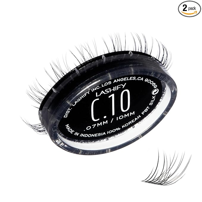 Lashify Curl 10mm Gossamer DIY Eyelash Extensions Refill, Black, Easy False Eyelashes for a Natural Look