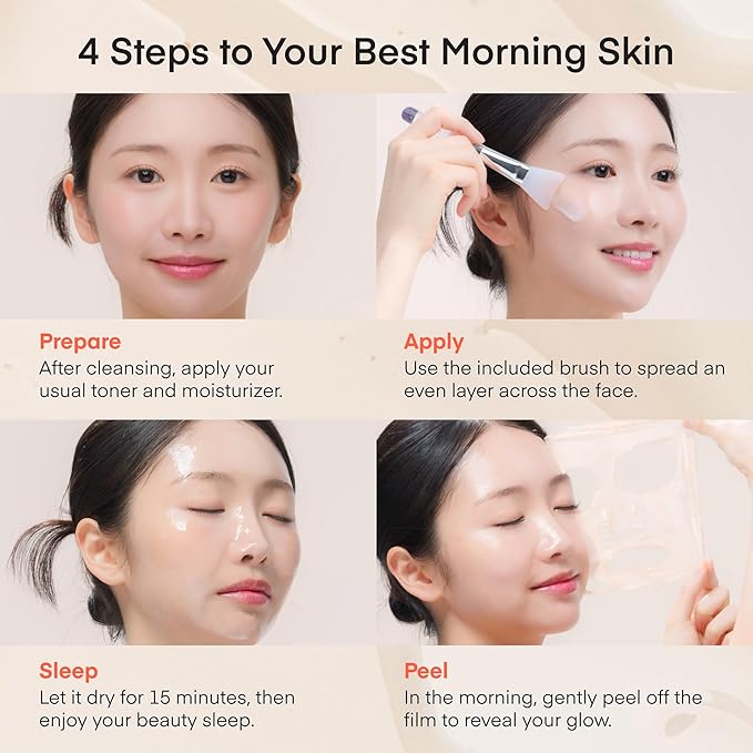 TEREZ & HONOR PDRN Night Wrapping Peel Off Facial Mask: with GHK-CU Copper Peptide, Collagen & Hyaluronic Acid - Firming & Hydration for Radiant Glow, Dermatologist Tested, Korean Skin Care 3.4 FL OZ