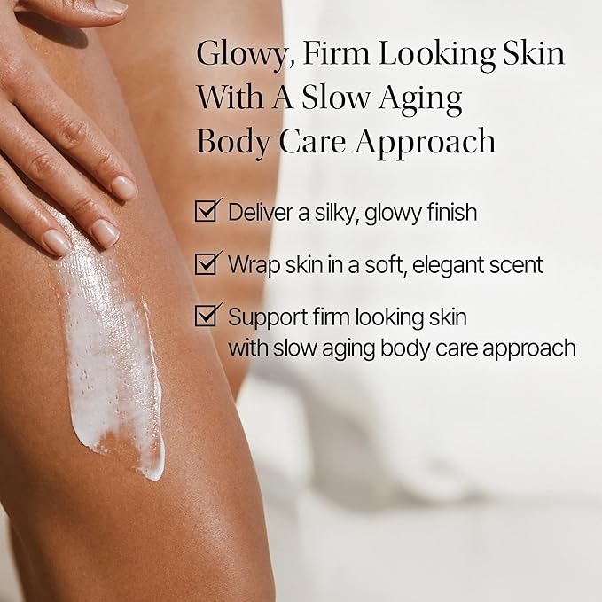 Objet Silky Gleam Body Lotion – Botanical Plant Oils & Butters with Niacinamide and Vitamin C&E – Deep Barrier Hydration, 24H Glow and Smooth Firm Skin – Premium Korean Body Care, Naked Cream (450ml)