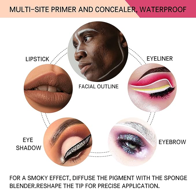 LOKFAR 3 Pack Matte Eyeshadow Primer for Oily Lids No Crease White Medium Dark Cream Eye Primer Makeup Eyeshadow Base Waterproof & Long Lasting Eyelid Primer Liquid Eye-shadow for All Shadows (Set E)
