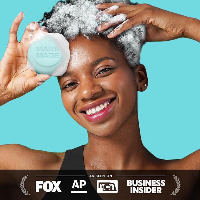 MARS MADE Sea Salt Shampoo Bar 2.0 - Hydrating & Moisturizing Natural Hair Soap for Volume & Scalp Nourishment - Solid Shampoo for All Hair Types (120g, 4.23oz)