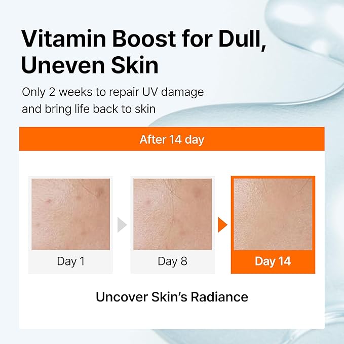 DearKlairs Vitamin C Serum – Korean Brightening Daily Serum with 5% Pure Vitamin C, EGF Peptides & Niacinamide, for Even Skin Tone, Dark Spot Care, Sensitive Skin, 1.18 Fl Oz