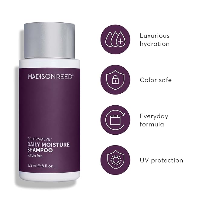 Madison Reed ColorSolve Daily Moisture Shampoo, For Everyday Hydration Of All Hair Types, Sulfate-Free, Protects Color From Fading - 8 Fl Oz (235 Ml)