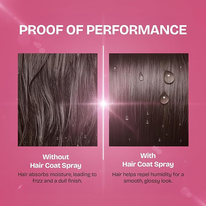 Herbishh Glass Glow Hair Coat Spray(6.76 fl oz)Anti Humidity & Heat Protectant Shine Coat for Frizz Control & Glossy Finish, Lightweight Texture Finishing Mist, Salon Quality Styling Spray Women & Men