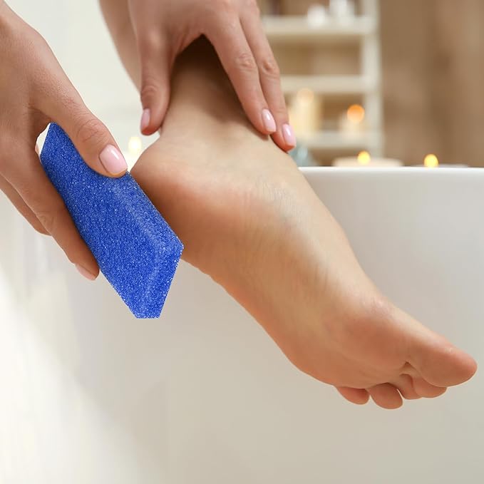 Batiyeer 100 Pcs Pumice Stone for Feet Scrubber Dead Skin Disposable Foot Pumice Foot Shower Scrubber Foot Scrubber for Heel Cuticle Callus Remover Bath Spa (Blue)