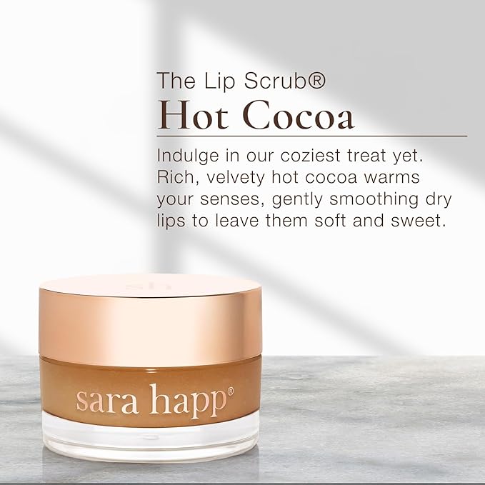 Sara Happ Hot Cocoa Kisses Treatment Duo, Lip Scrub & Gloss, Unisex Exfoliating Set, 2 Count, Lip Care & Conditioning, for Lips