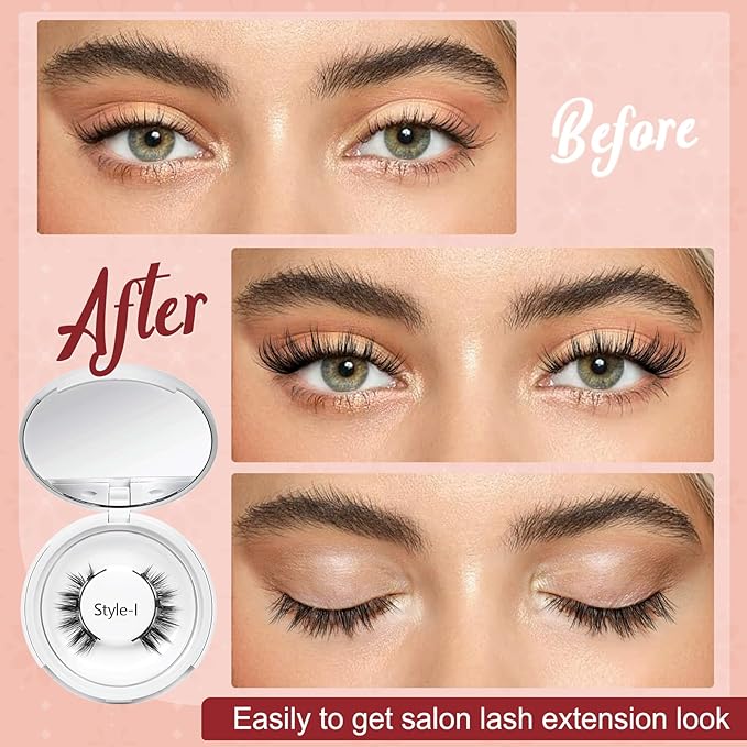 Higu clace Magnetic Eyelashes Magnetic Lashes with Applicator Soft Magnetic Eyelashes Natural Look Pestañas Magnéticas No Need Glue Easy to Wear and Remove Pestañas Magnéticas Naturales(I04)
