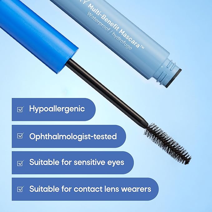Almay Mascara, Volume, Length, Definition & Conditioning, Multi-Benefit Eye Makeup, Hypoallergenic and Fragrance-Free (Packaging May Vary), 504 Black Waterproof