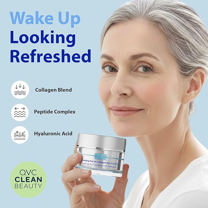 Dr. Denese SkinScience Firming Facial Collagen Eye Cream 1oz – Hydrating Under Eye Treatment with Hyaluronic Acid, Peptides & Ceramides for Puffiness, Dark Circles, Fine Lines – Cruelty-Free Skin Care
