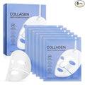 Collagen Face Mask - 6 Pack, Hydrating & Firming Sheet Mask for All Skin Types, Anti-Wrinkle, K-Beauty & Moisturizing Skincare