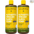 Alaffia Authentic African Black Soap, Eucalyptus Tea Tree, 2-Pack – All-in-One Moisturizing Cleanser for Face, Hands, Body & Hair, 32 Oz Ea