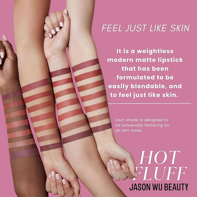 Jason Wu Beauty Hot Fluff Modern Matte Lipstick - 3-in-1 Lipstick, Blush, Shadow, 3.8g 0.134oz (Strawberries And Cream, 3.8g)