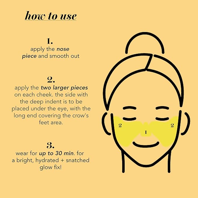 Saturday Skin Yuzu Vitamin C Hydrogel Mask for Glass Skin Cooling Deep Hydration Firming Reduce Redness Daily & Overnight Mask Suitable for All Skin Types, Korean Skincare, 4EA