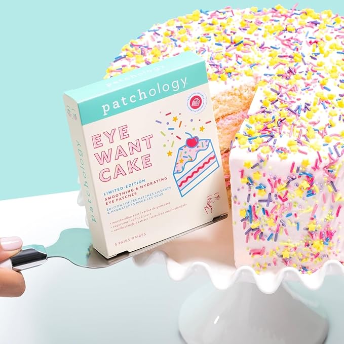 Patchology Eye Want Cake Hydrating & Smoothing Eye Patches – Under Eye Masks for Puffy Eyes, Dark Circles, and Fine Lines – Birthday Cake Inspired Self-Care Essentials, 5-Pack