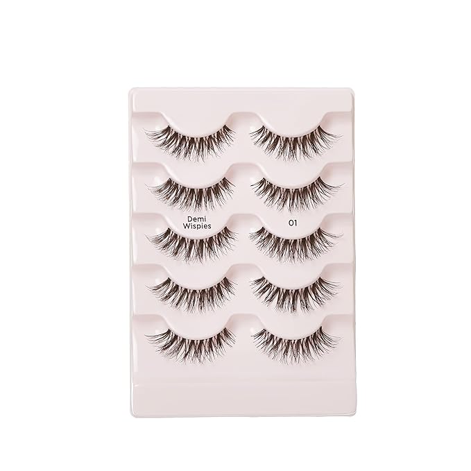 i•ENVY 15 Pairs Demi Wispies False Lashes (3 Pack), Premium Quality 100% Human Hair, Fluffy Feathered Eyelashes with Volume & Curl, Natural Look, Lightweight, Comfortable, Reusable for Everyday Wear