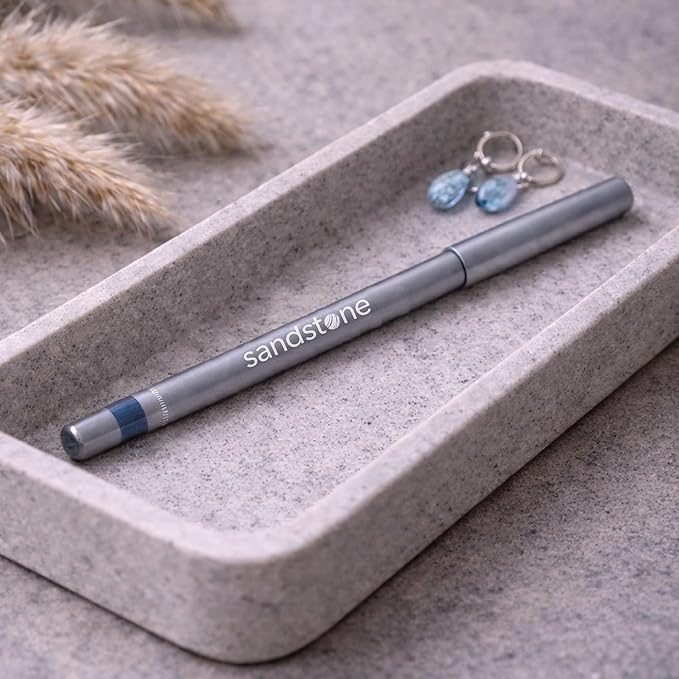 Sandstone Scandinavia Hypoallergenic Waterproof Metallic Eyeliner Pencil – Blue – Fragrance-Free, Vegan – Smudge-Proof Eye Liner for Sensitive Eyes