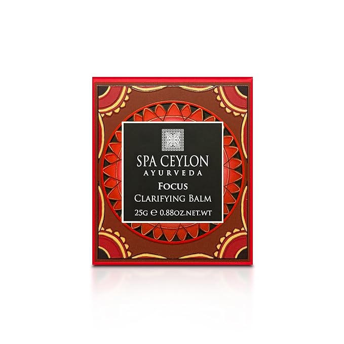 SPA CEYLON Focus Clarifying Balm, Clean Ingredients, Vegetarian, Meditation Balm, Aromatherapy, Natural Calm, Natural Organic, Essential Oils (Cedarwood, Frankincense)