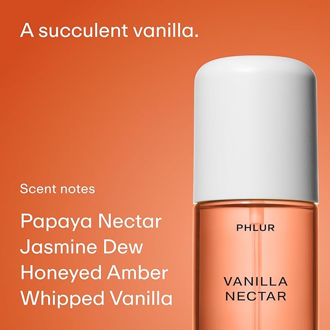 PHLUR Vanilla Peach Trio ($78 Value) - Exclusive 3pc Travel Size Body Mist Set ft. Vanilla Skin, Vanilla Nectar, Peach Skin (3 x 3 fl oz)