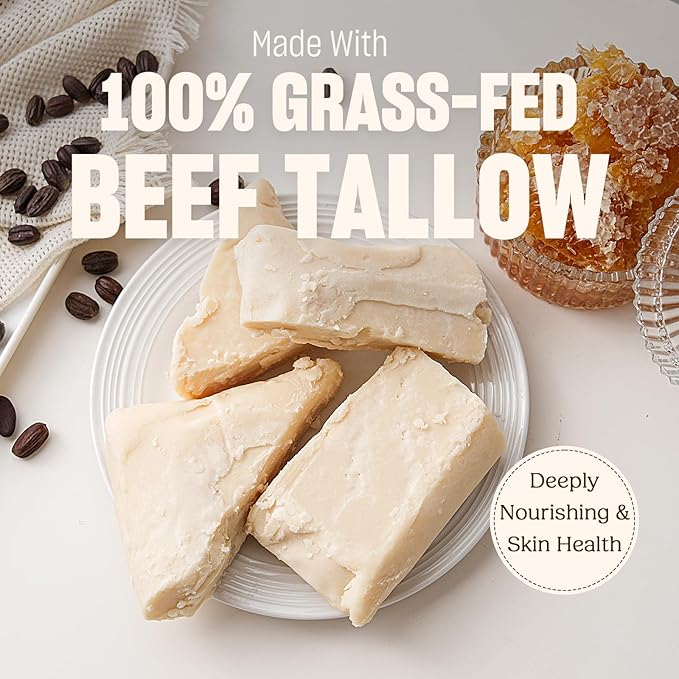 Whipped Beef Tallow for Skin–100% Grass-Fed Handmade Cream Moisturizer for Face & Body, Natural with Honey, Shea Butter, Jojoba Oil, Non-Greasy, Nourishing for Men, Women, Kids, 4 Oz (Sweet Orange)