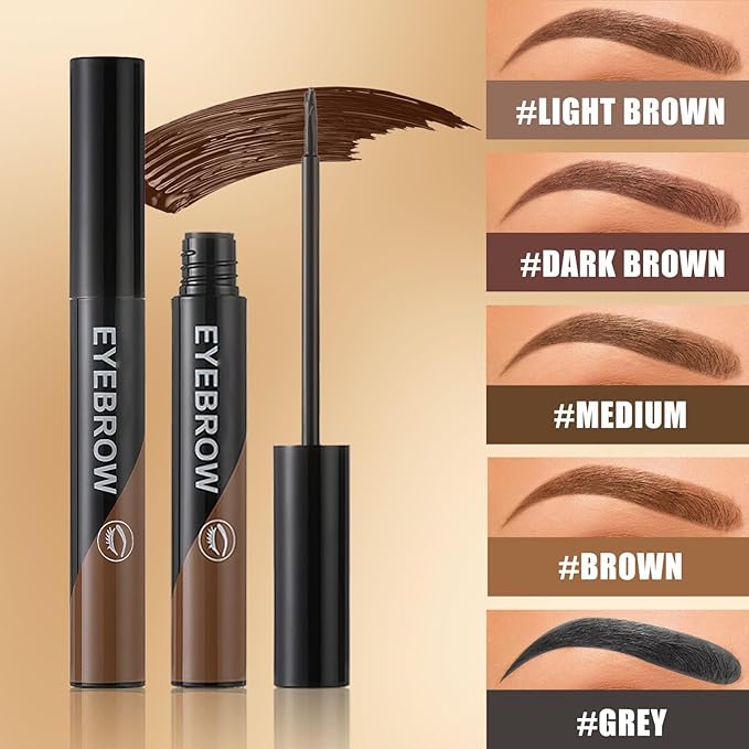 Eyebrow Gel - Peel-Off Eyebrow Tint, Waterproof Tattoo Cover Up Long-Lasting Peel Off Brow Gel For Natural & Defined Brows, Semi-Permanent Eyebrow Color Makeup For All-Day Wear(Dark Brown)