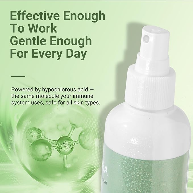 Hypochlorous Acid Spray for Face and Skin, 8oz Value Size - Physiological Neutral Facial Mist - Soothing Skin Cleanser for Redness and Acne-Prone Skin - Pure HOCL Daily Care