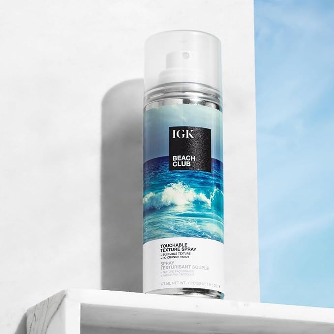 IGK BEACH CLUB Volumizing Texture Spray | Beach Wave Spray for Instant Volume & Tousled Texture | Non-Drying Fullness with Flexible Hold | 5oz
