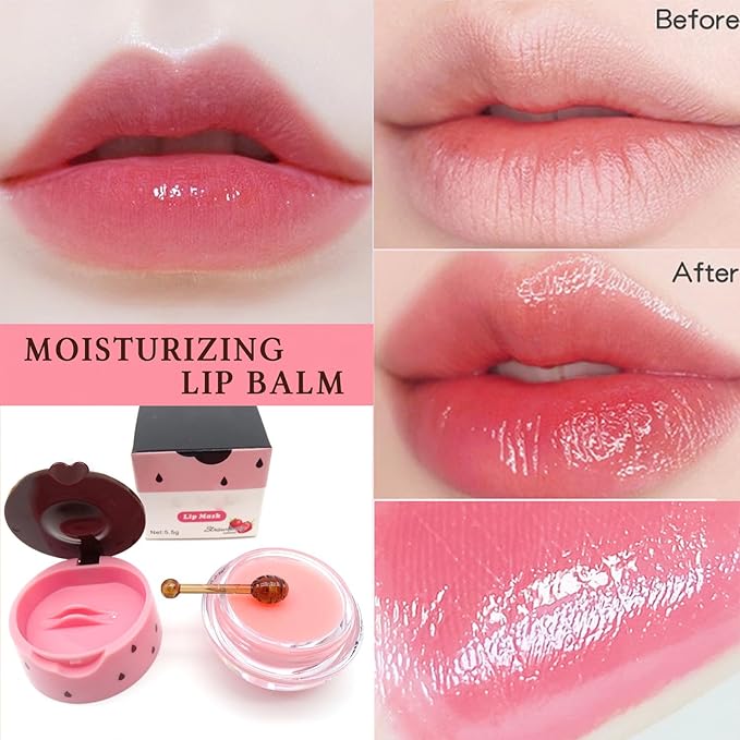 10 PCS Bee Lip Balm Honey Pot, Honey Lip Mask Bulk, Moisturizing Lip Sleeping Mask Hydrating Prevention Dry & Cracked Lip, Reduce Lip Lines and Wrinkles, Mothers Day Gifts，Bulk Gifts