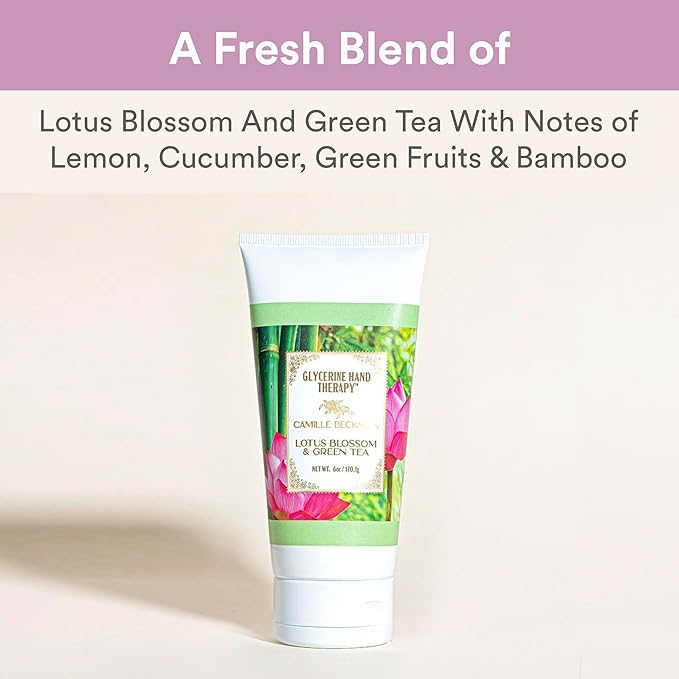 Camille Beckman Glycerine Hand Therapy Cream (Lotus Blossom & Green Tea, 6 Ounce)