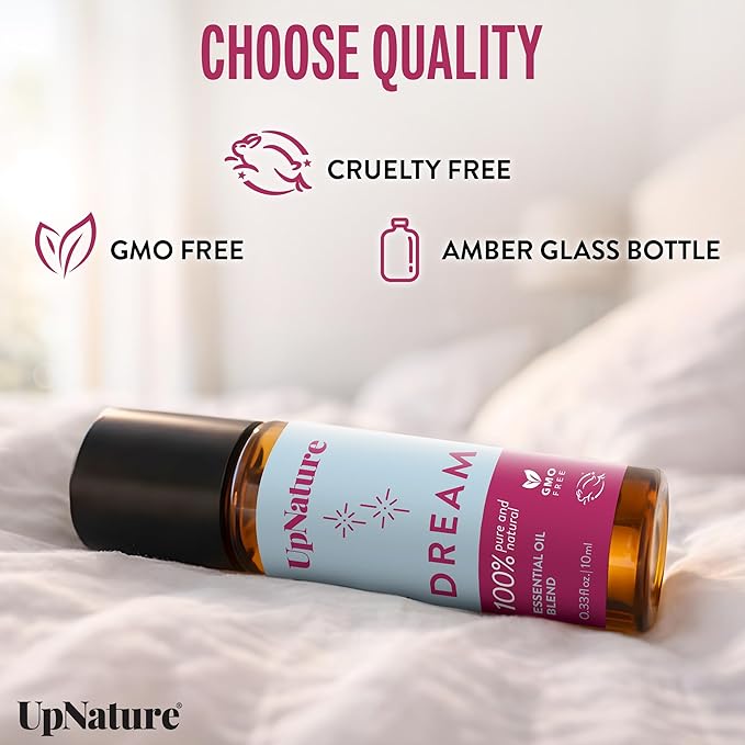 UpNature Dream Sleep Essential Oil Roll On – Natural Sleeping Blend with Lavender, Chamomile Aromatherapy Oils