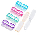 Handle Grip Nail Brush, Hand Fingernail Scrub Cleaning Brushes for Toes and Nails Cleaner, Pedicure Scrubbing tool kit for Men and Women 6 Pack (Multicolor)