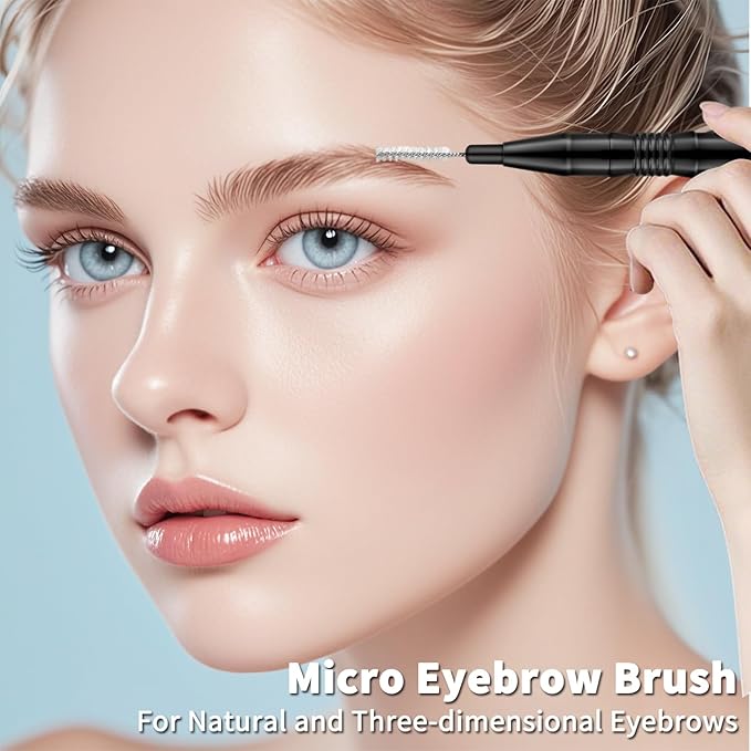 20 Pcs Micro Eyebrow Brush, Eyebrow Spoolie Brush Spoolies for Eyebrows Eyelash Brushes Brow Lamination Lash Lift Tool for Eyebrows and Eyelashes Extensions, Black