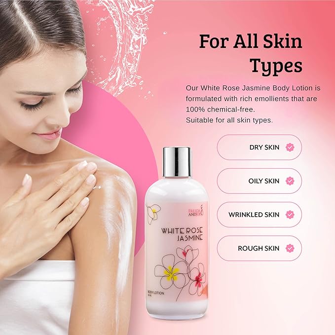 Home Spa Gift 10oz Deep Moisturizing Fragrance Body Lotion & 8 oz. Fine Fragrance Body Mist Set Luxury Self-Care Combo for Women & Girls (White Rose Jasmine) – Mother's Day Gift for Mom