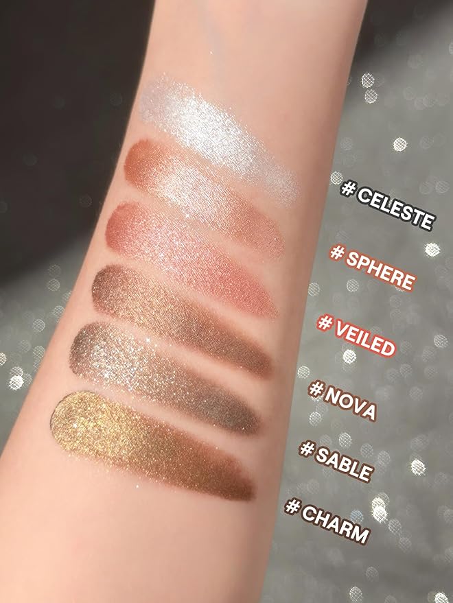 SHEGLAM Starstruck Cream Eyeshadow Pot High Pigment Long-lasting Shimmer Single Eyeshadow-Sable