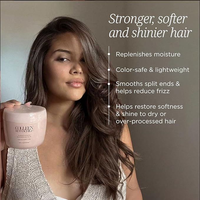 COLLEEN ROTHSCHILD Quench & Shine Restorative Mask | Deeply Nourishing Conditioning Treatment | Color-Safe Formula | Strengthening Hair Repair | Revives All Hair Types (10 fl oz)