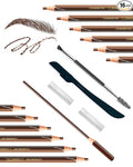 12 Piece Waterproof Eyebrow Pencils for Women Brown w/Microblading Eyebrow Pencil & Brow Trimming Supplies Kit Permanent Eye Brow Liners Set For Salon-Quality Shaping & Filling Of Marks